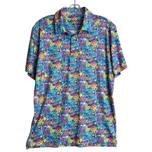 Chubbies Performance Polo The Tropical Bunch Men S Blue Fruit Active Golf Preppy